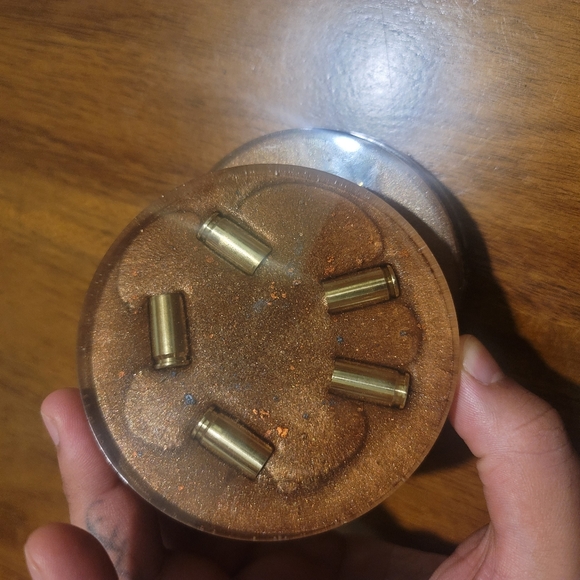 Resin coaster made from real 9mm shells bullet pack of 2 - Picture 6 of 10
